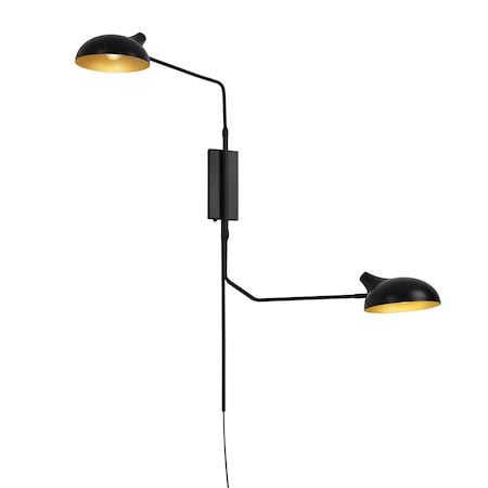 Z-Lite Bellamy Wall Sconce, 2-Light, 62.75 In.W x 11 In.L x 29.25 In.H, Matte Black/Matte Black Outer 1942-2S-MB